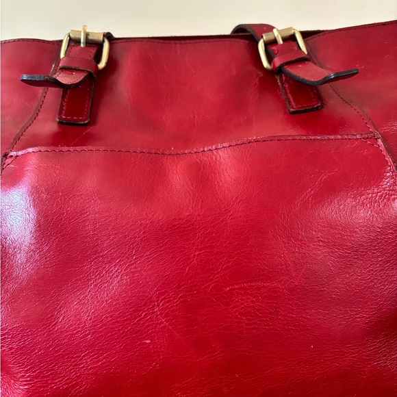 Patricia Nash Red Leather Tote Vintage - Picture 6 of 14